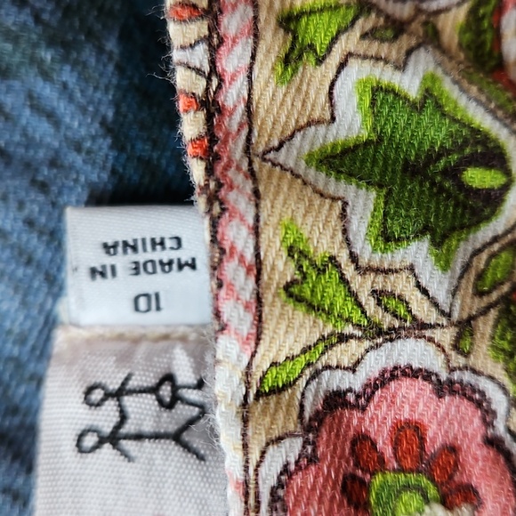 Johnny Was Womens Aria Skies Floral Print Classic Fit Pant Multicolor Boho Sz 10 - Picture 4 of 11